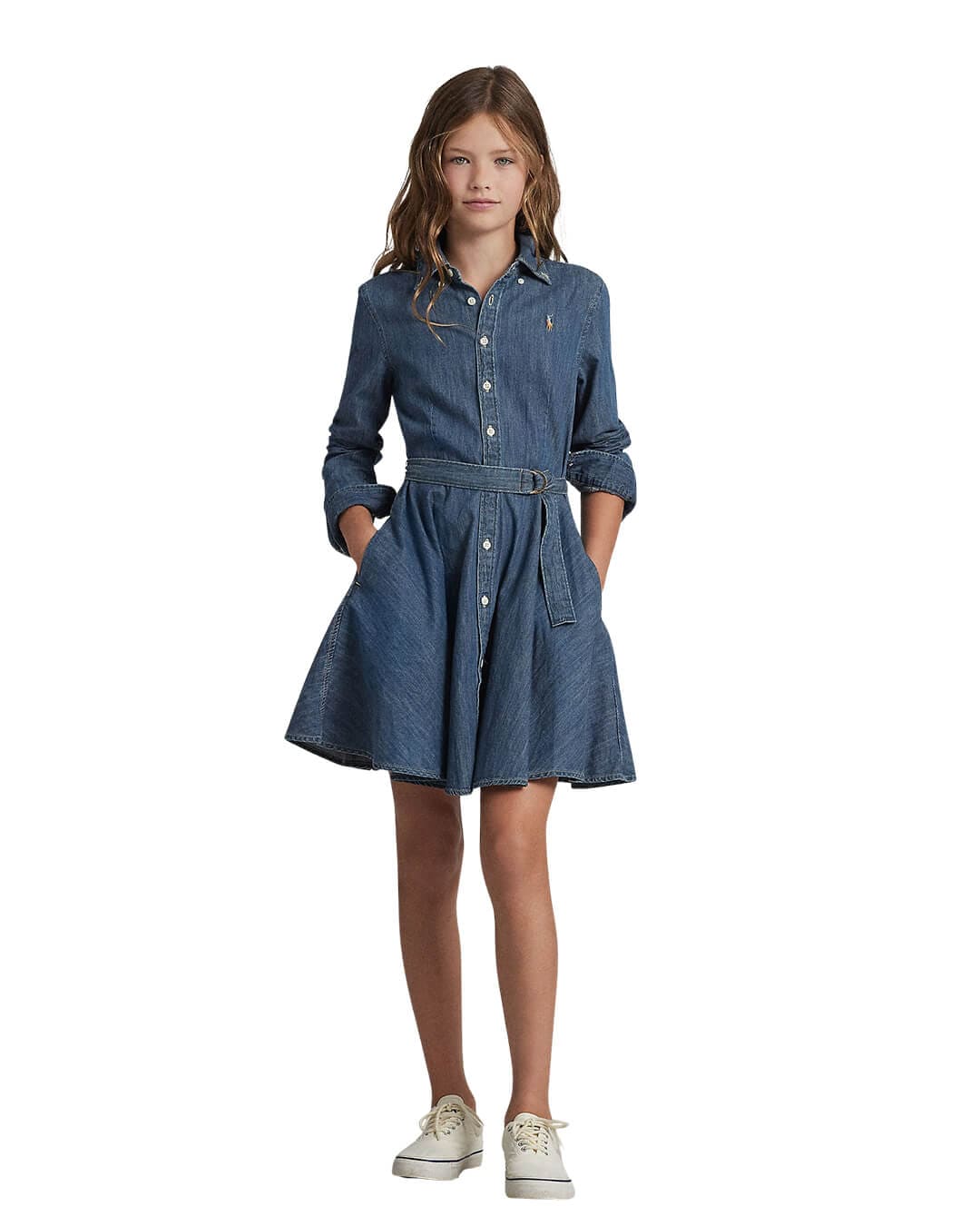 Polo Ralph Lauren Dresses BELTED COTTON DENIM SHIRTDRESS NAVY