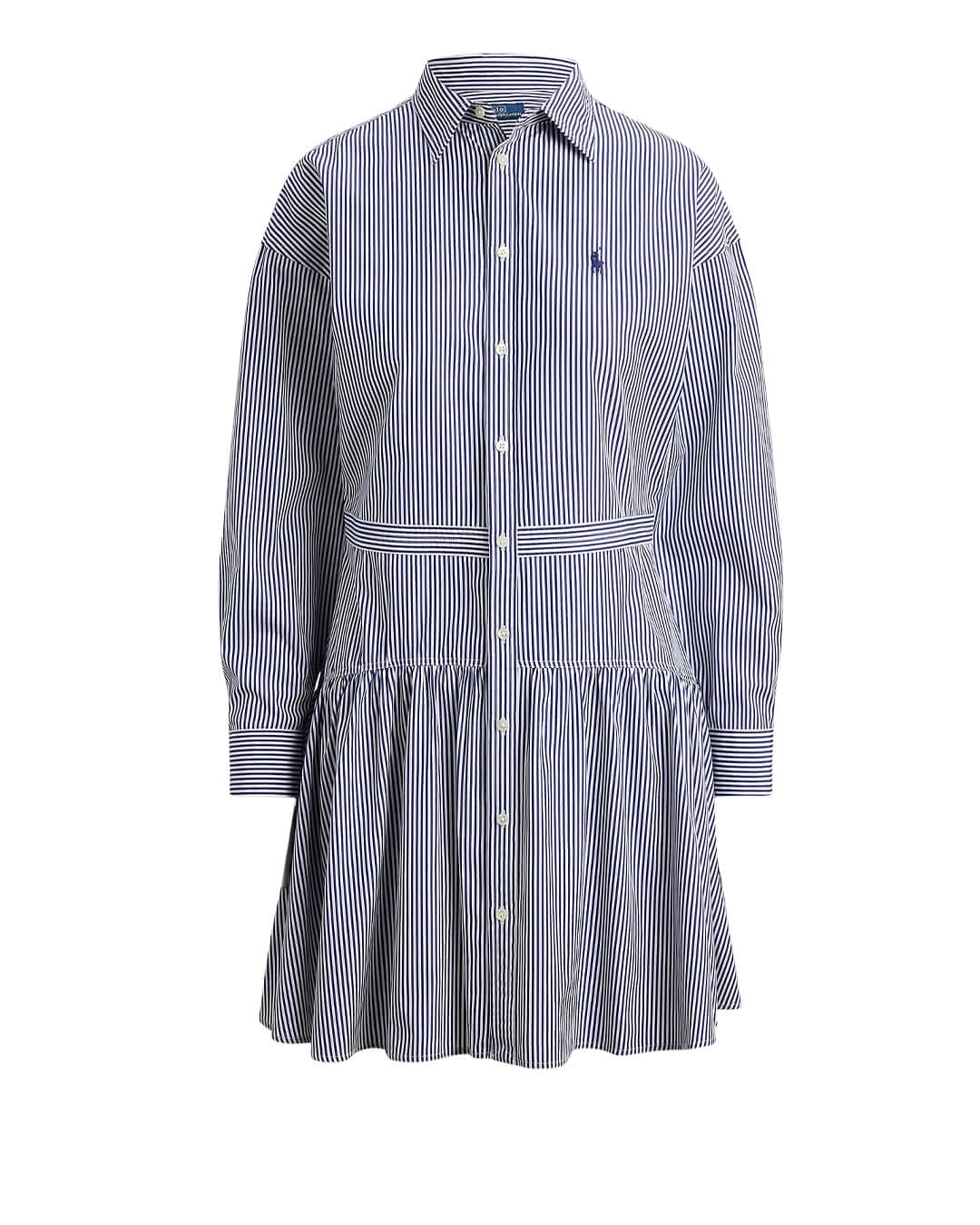 Polo Ralph Lauren Dresses Polo Ralph Lauren Blue  Striped Cotton Poplin Paneled  Dress