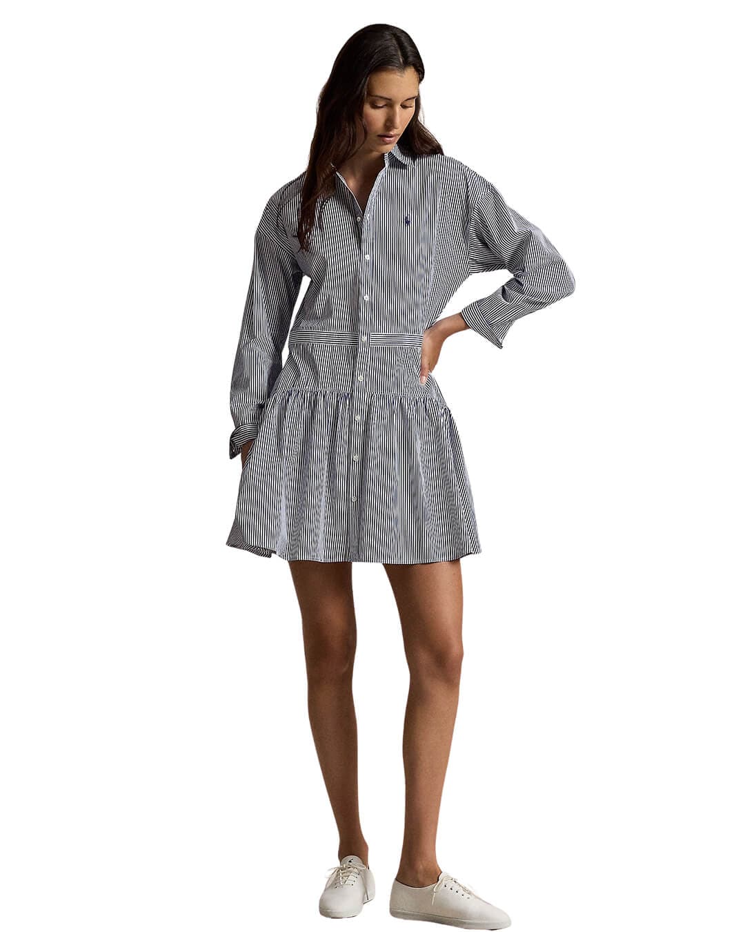 Polo Ralph Lauren Dresses Polo Ralph Lauren Blue  Striped Cotton Poplin Paneled  Dress