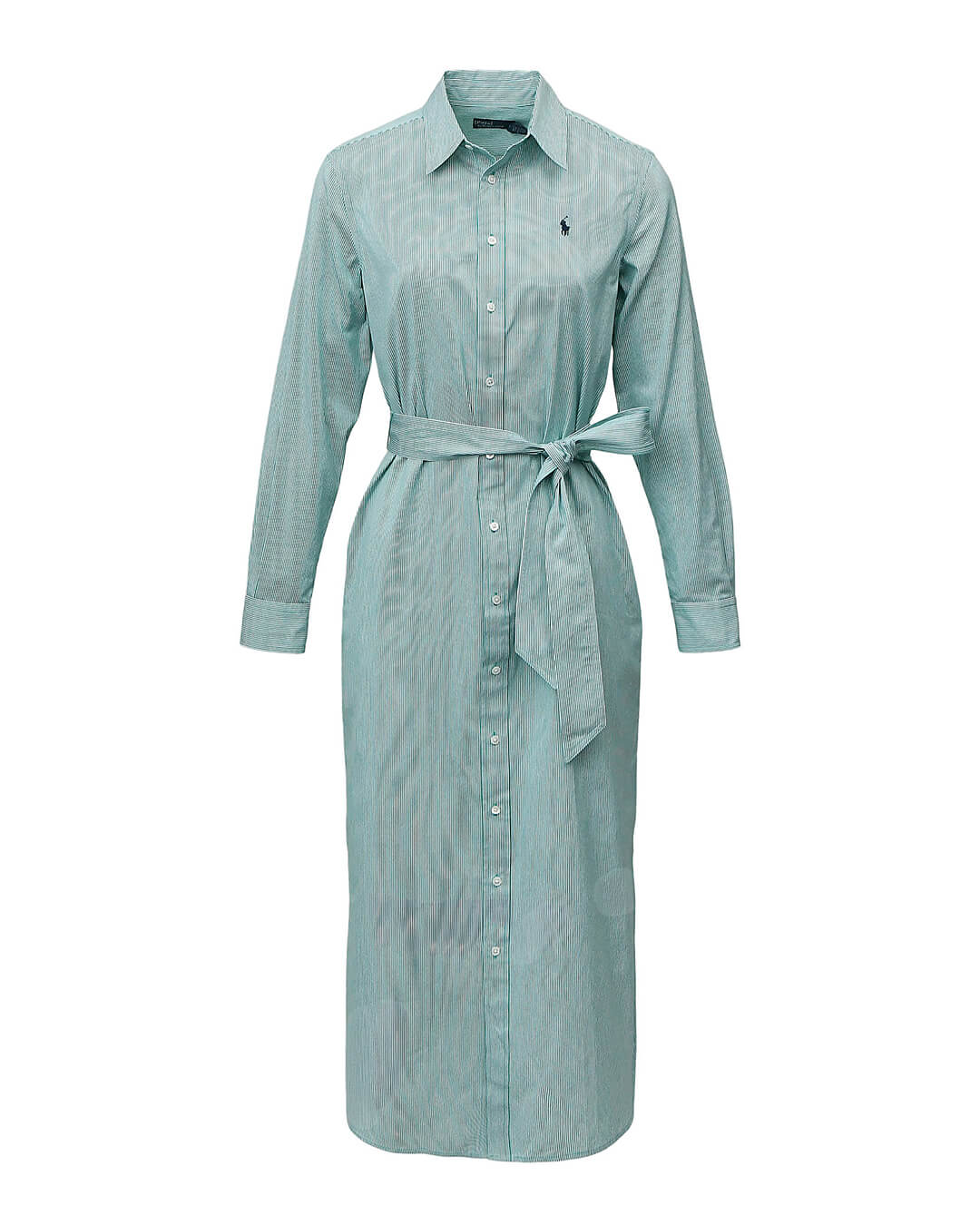 Polo Ralph Lauren Dresses Polo Ralph Lauren Green Belted Striped Cotton Dress