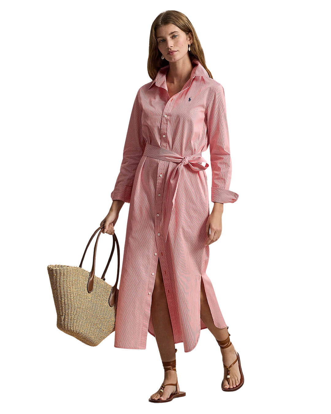 Polo Ralph Lauren Dresses Polo Ralph Lauren Red Belted Striped Cotton Dress
