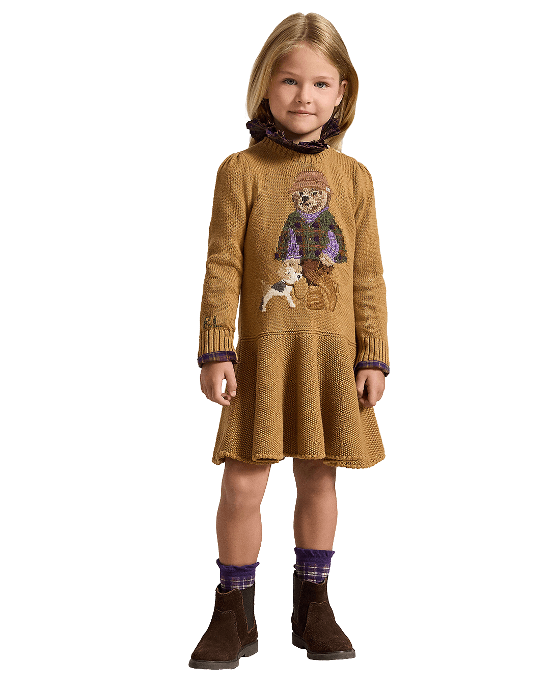 Polo Ralph Lauren Dresses Ralph Lauren Beige Ralph Lauren Ls Bear Cn Dress Beige