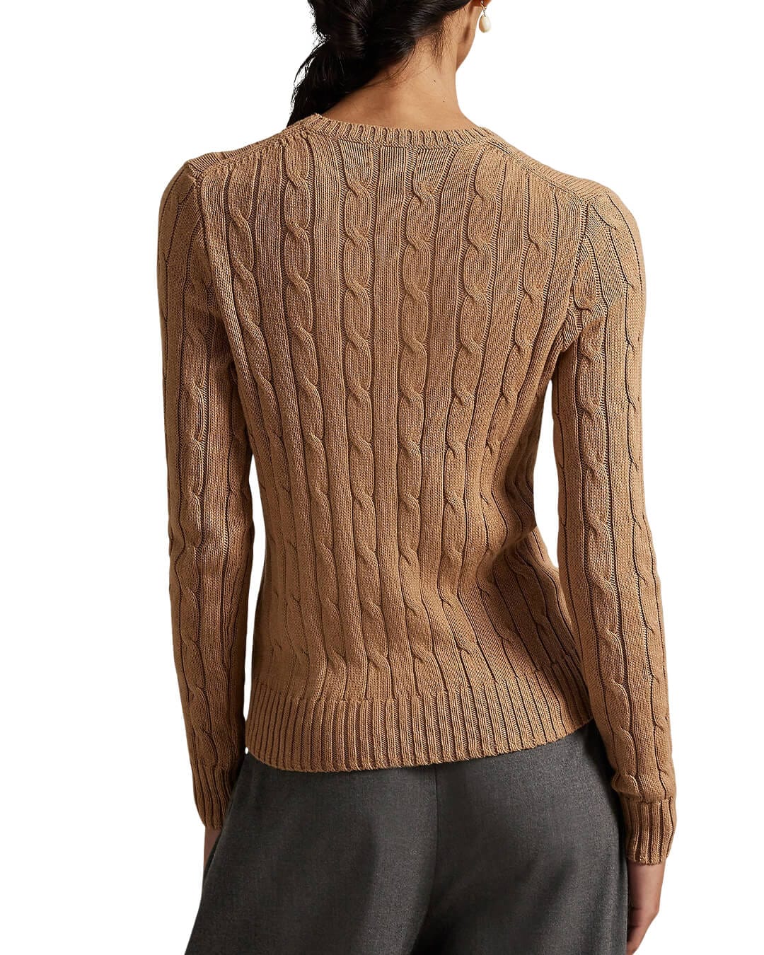 Polo Ralph Lauren Jumpers CABLE-KNIT COTTON CREWNECK SWEATER MEDIUM BEIGE