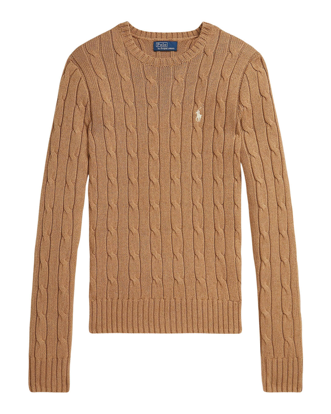 Polo Ralph Lauren Jumpers CABLE-KNIT COTTON CREWNECK SWEATER MEDIUM BEIGE