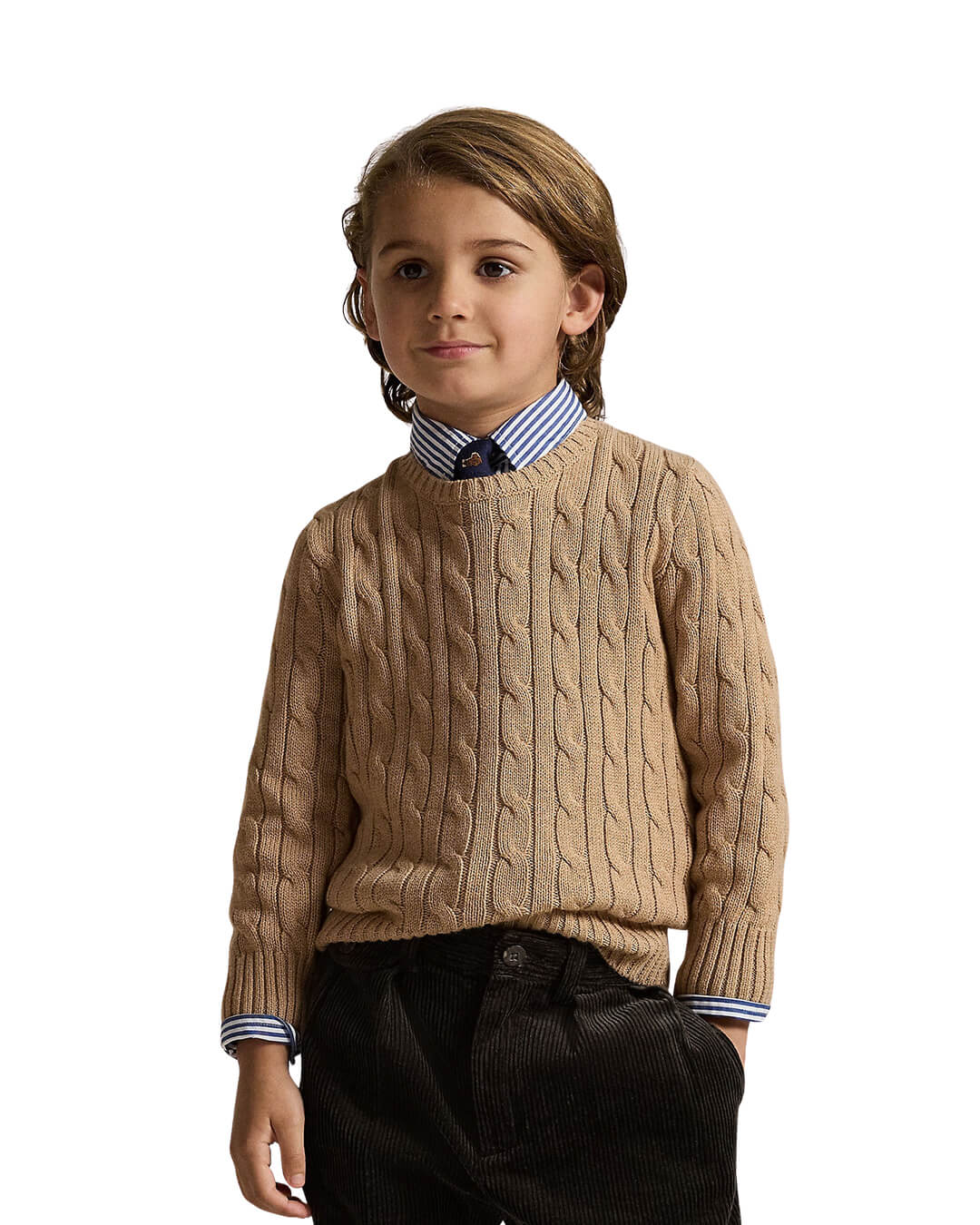 Polo Ralph Lauren Jumpers CABLE-KNIT COTTON SWEATER MEDIUM BEIGE