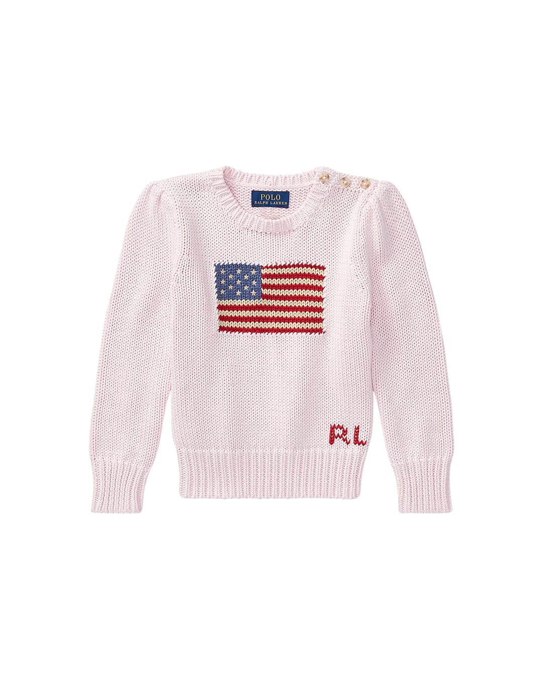Polo Ralph Lauren Jumpers FLAG COTTON CREWNECK SWEATER PINK