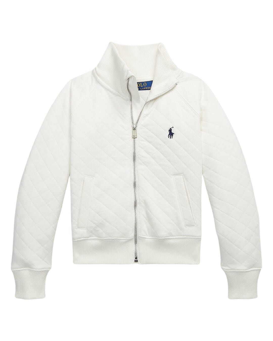 Polo Ralph Lauren Jumpers Girls Polo Ralph Lauren White Quilted Jacquard Jacket