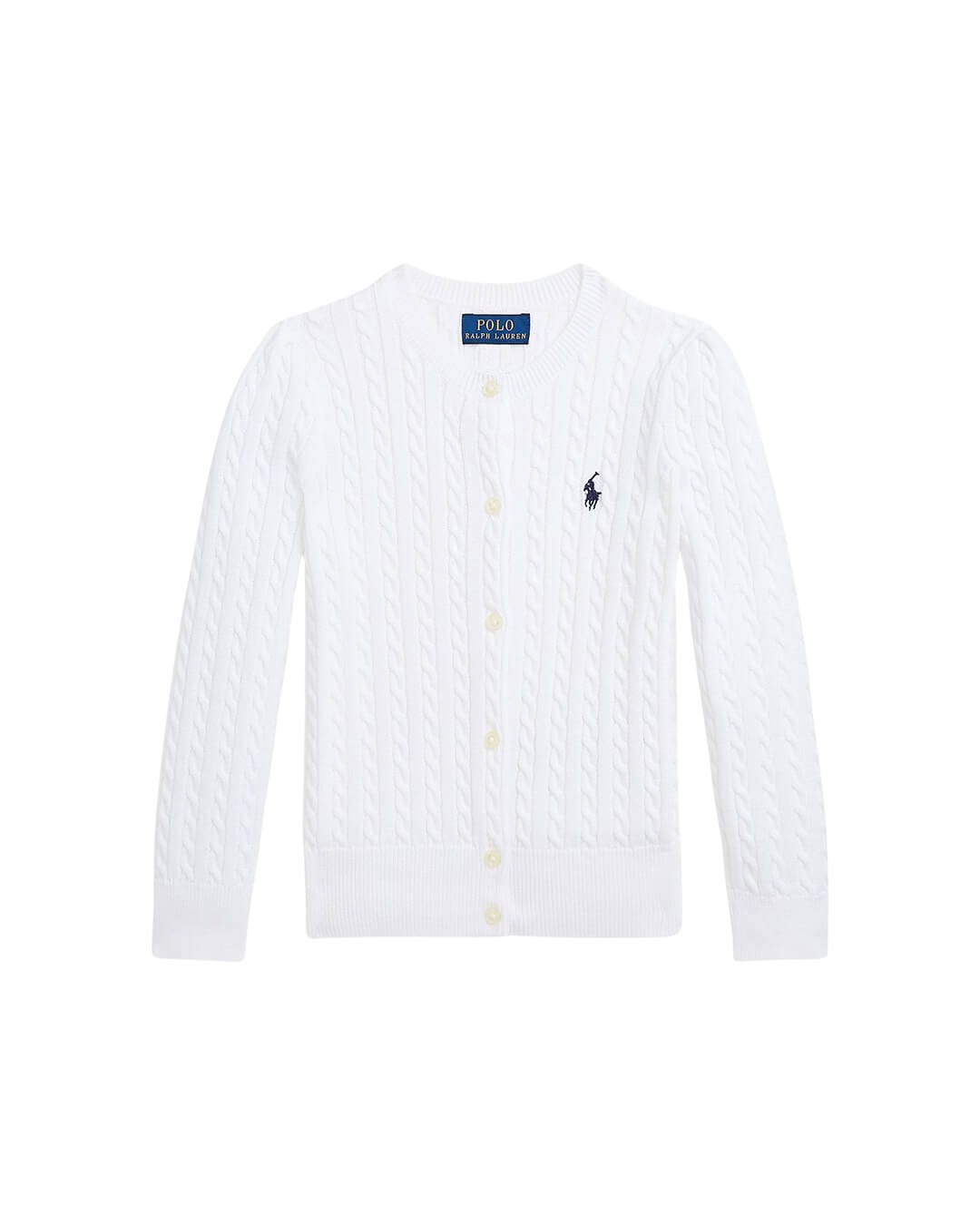Polo Ralph Lauren Jumpers MINI-CABLE COTTON CARDIGAN WHITE