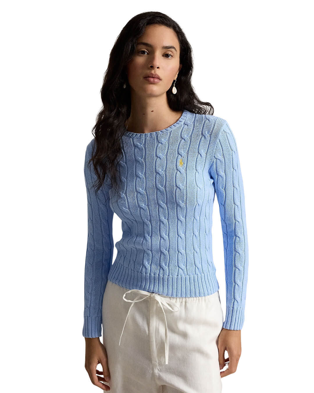 Polo Ralph Lauren Jumpers Polo Ralph Lauren Blue Julianna Cable-Knit Cotton Jumper