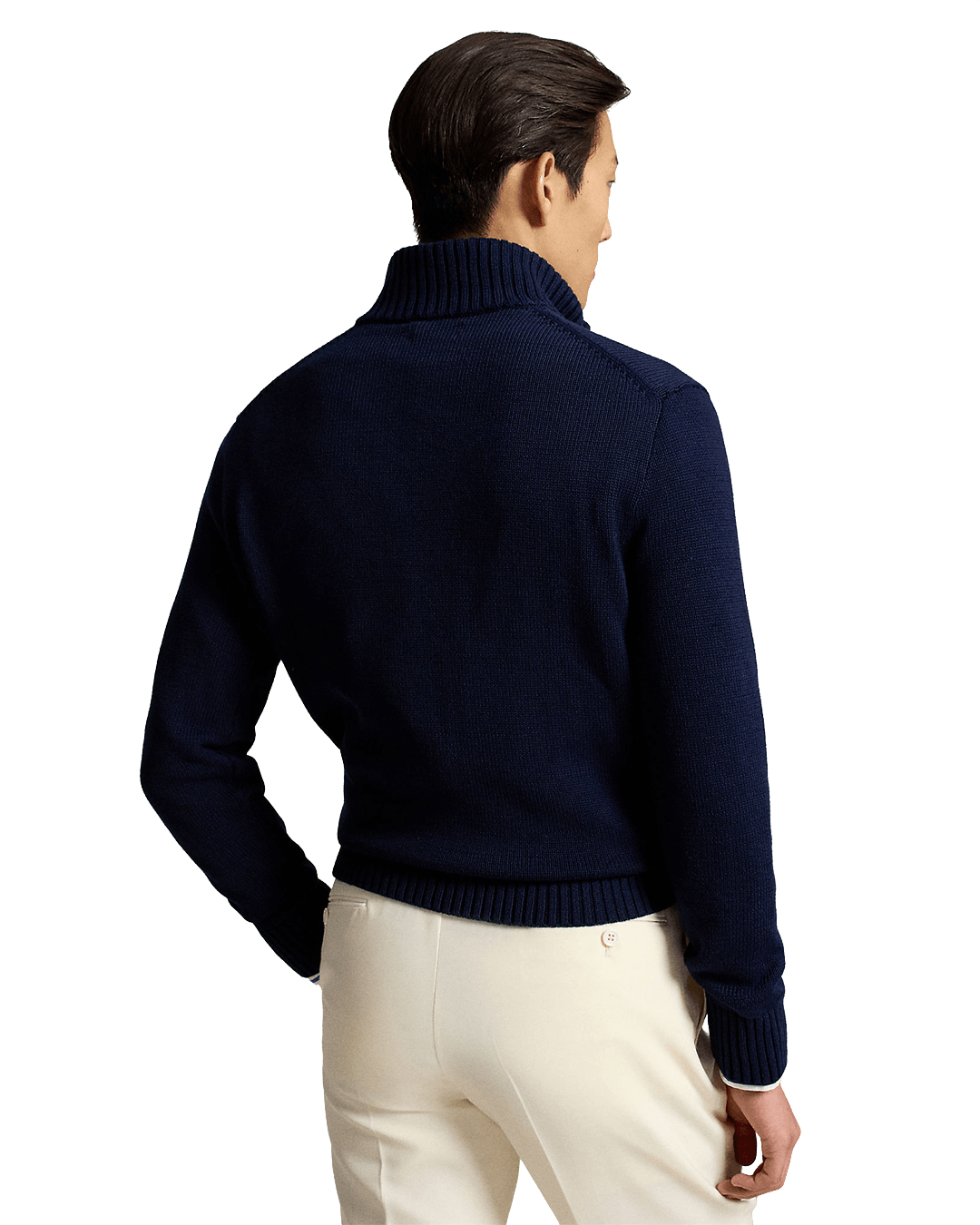 Polo Ralph Lauren Jumpers Polo Ralph Lauren Navy Cotton Quarter-Zip Mock Neck Sweater