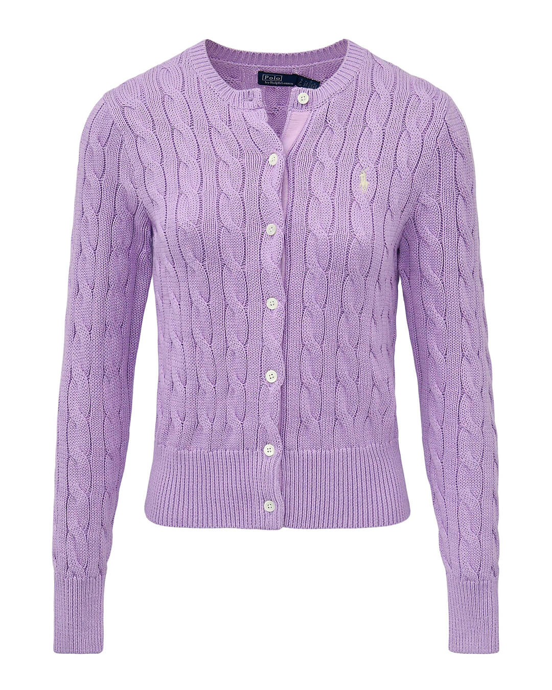 Polo Ralph Lauren Jumpers Polo Ralph Lauren Purple Cable-Knit Cotton Cardigan