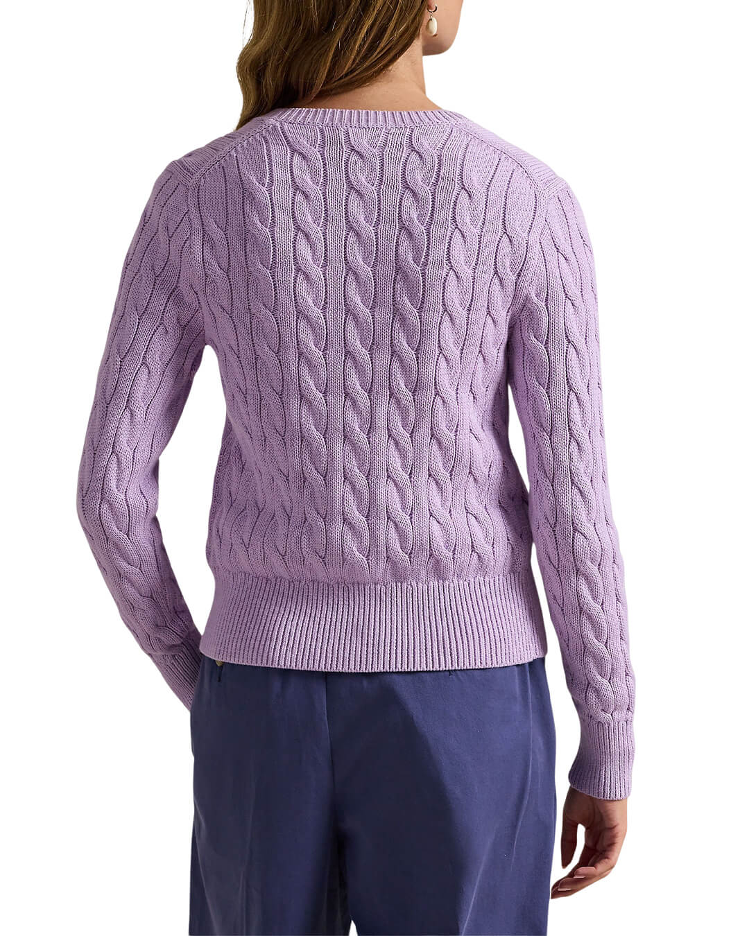 Polo Ralph Lauren Jumpers Polo Ralph Lauren Purple Cable-Knit Cotton Cardigan
