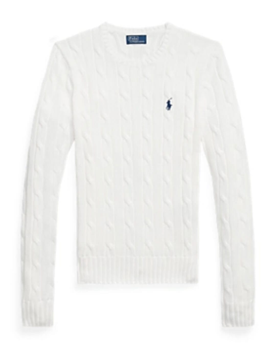 Polo Ralph Lauren Jumpers XL Polo Ralph Lauren White  Julianna Cable-Knit Cotton Jumper