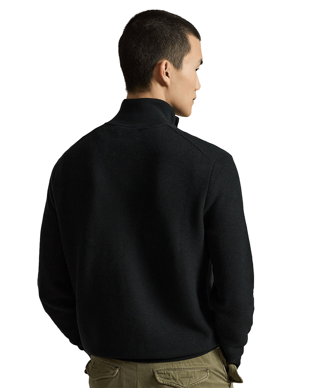 Polo Ralph Lauren Jumpers Ralph Lauren Black Ralph Lauren Mesh-Knit Cotton Quarter-Zip Sweater Black