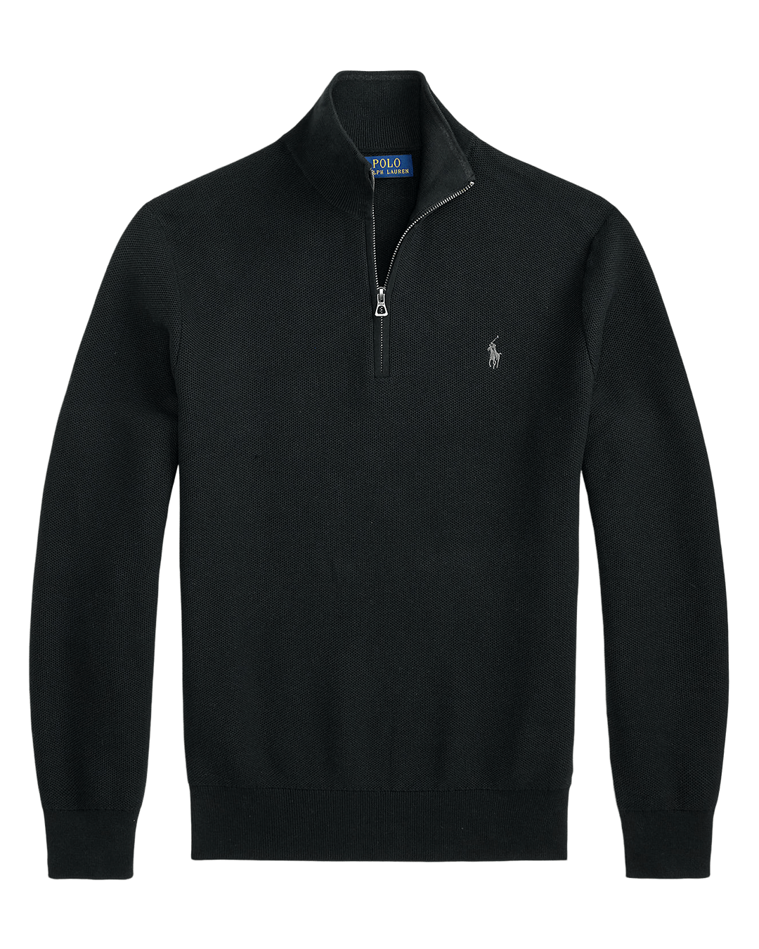 Polo Ralph Lauren Jumpers Ralph Lauren Black Ralph Lauren Mesh-Knit Cotton Quarter-Zip Sweater Black