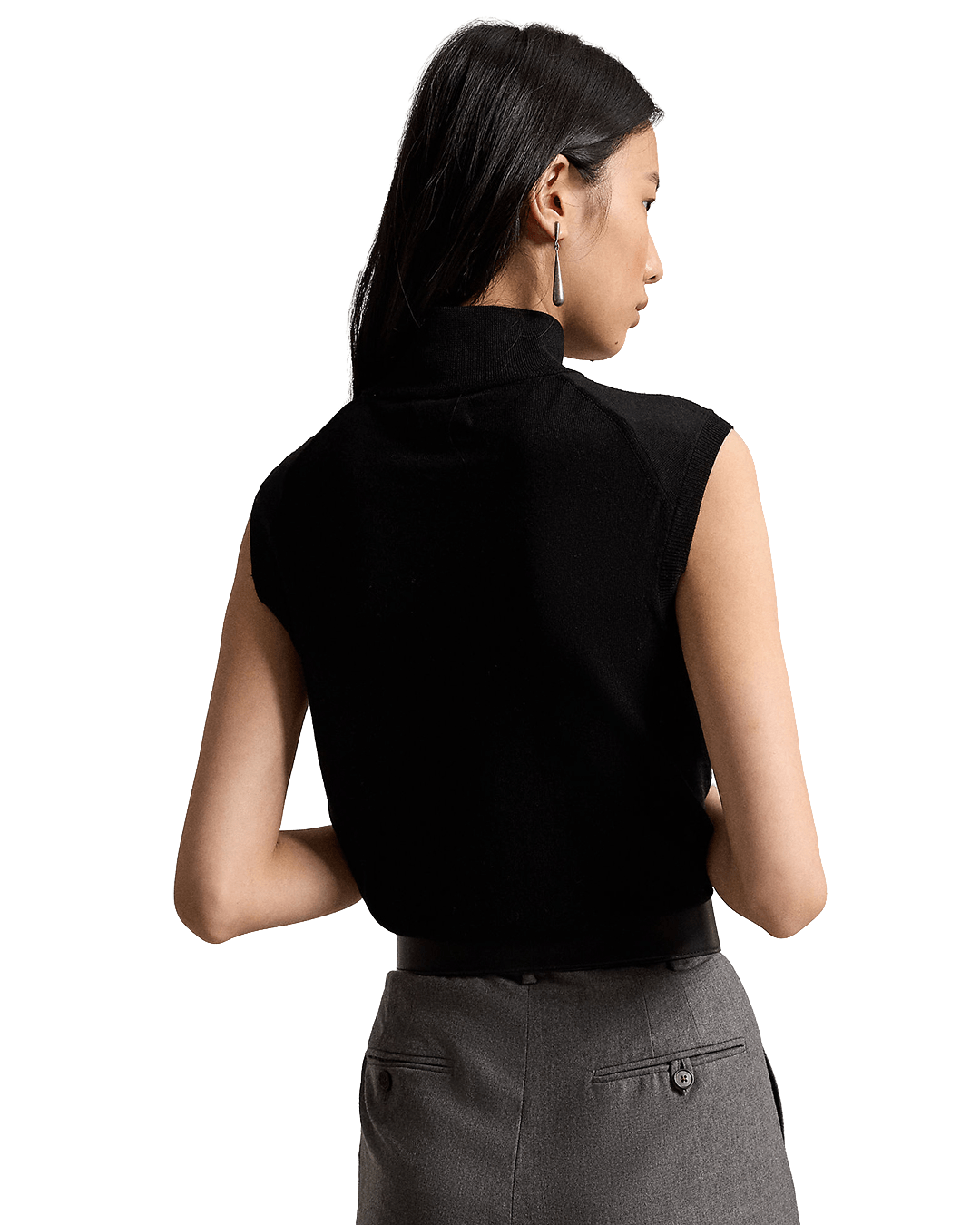 Polo Ralph Lauren Jumpers Ralph Lauren Black Ralph Lauren Wool Turtleneck Sleeveless Sweater Black