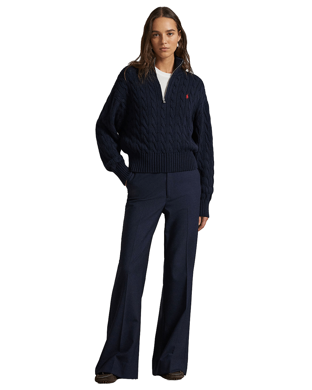 Polo Ralph Lauren Jumpers Ralph Lauren Blue Ralph Lauren Cable-Knit Cotton Quarter-Zip Sweater Blue
