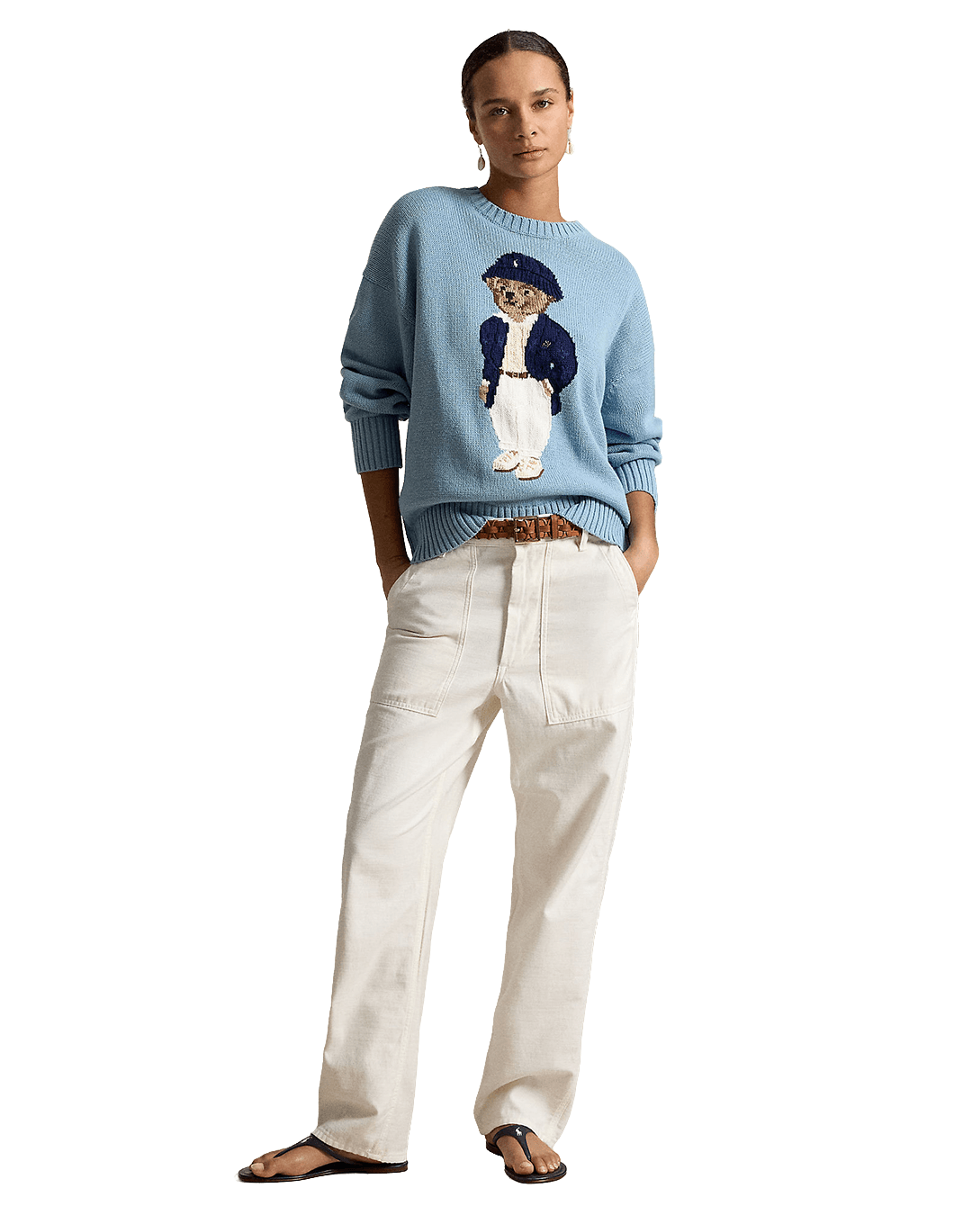 Polo Ralph Lauren Jumpers Ralph Lauren Blue Ralph Lauren Polo Bear Oversize Cotton Sweater Blue