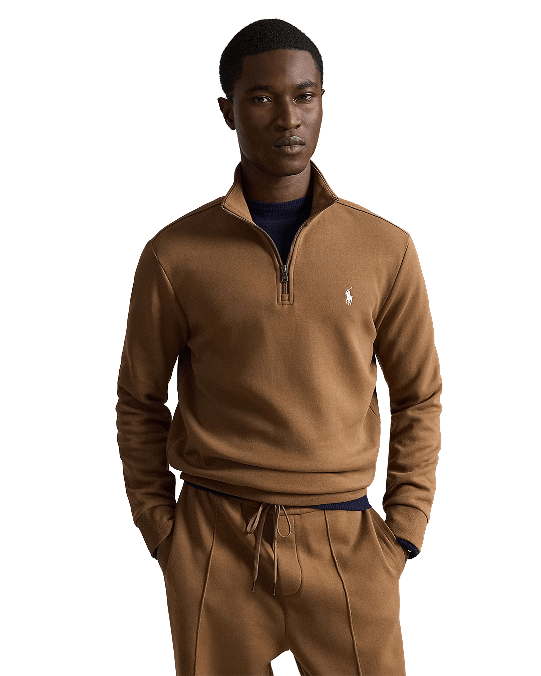 Polo Ralph Lauren Jumpers Ralph Lauren Brown Ralph Lauren Double-Knit Quarter-Zip Pullover Brown