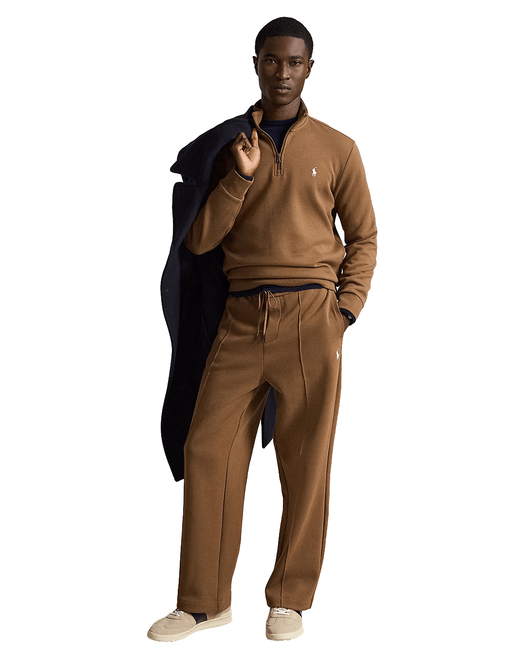 Polo Ralph Lauren Jumpers Ralph Lauren Brown Ralph Lauren Double-Knit Quarter-Zip Pullover Brown