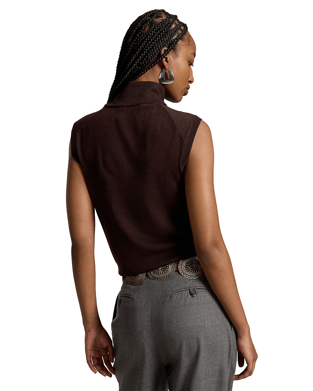 Polo Ralph Lauren Jumpers Ralph Lauren Brown Ralph Lauren Wool Turtleneck Sleeveless Sweater Brown