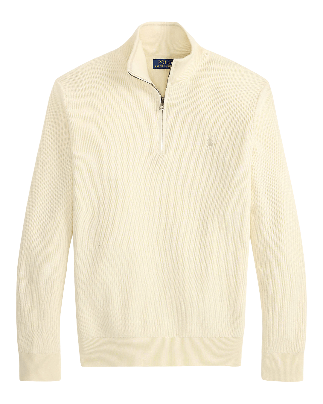Polo Ralph Lauren Jumpers Ralph Lauren Cream Ralph Lauren Mesh-Knit Cotton Quarter-Zip Sweater Cream