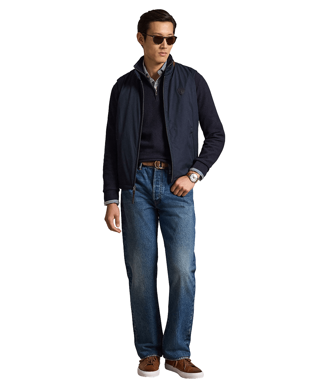Polo Ralph Lauren Jumpers Ralph Lauren Navy Ralph Lauren Mesh-Knit Cotton Quarter-Zip Sweater Navy