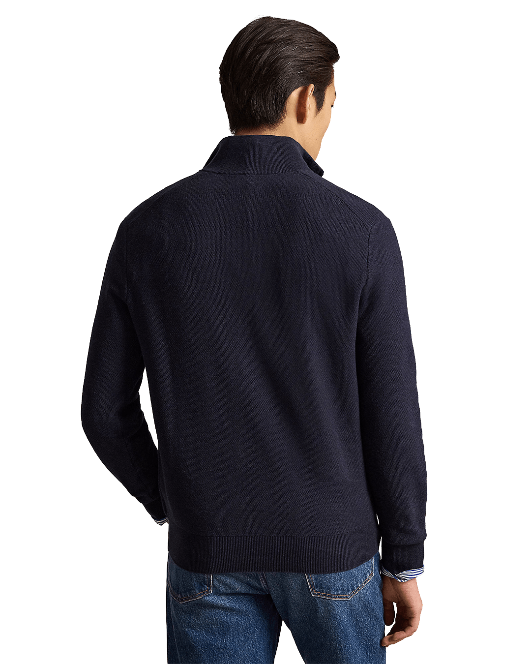 Polo Ralph Lauren Jumpers Ralph Lauren Navy Ralph Lauren Mesh-Knit Cotton Quarter-Zip Sweater Navy