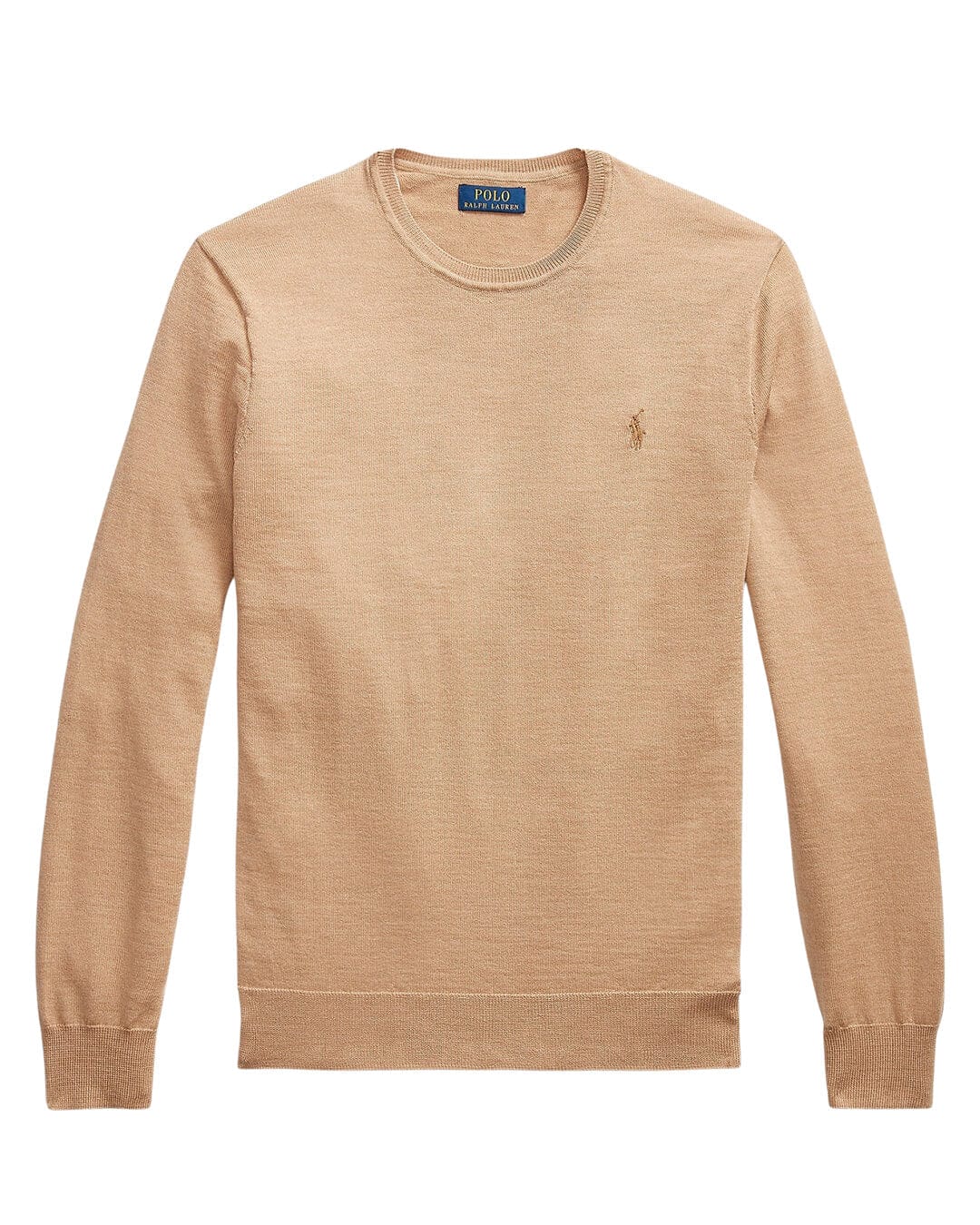 Polo Ralph Lauren Jumpers SLIM FIT WASHABLE WOOL CREWNECK SWEATER BROWN