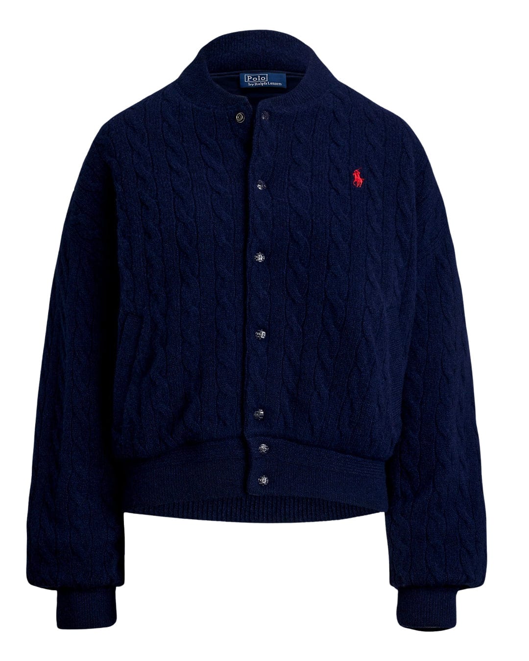 Polo Ralph Lauren Outerwear CABLE-KNIT WOOL-CASHMERE BOMBER JACKET NAVY