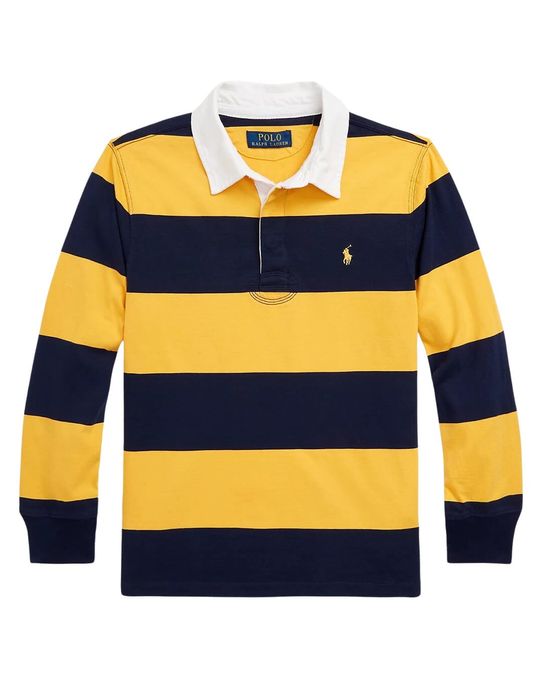 Polo Ralph Lauren Polo Shirts Boys Polo Ralph Lauren Yellow And Navy Striped Cotton Jersey Rugby Shirt