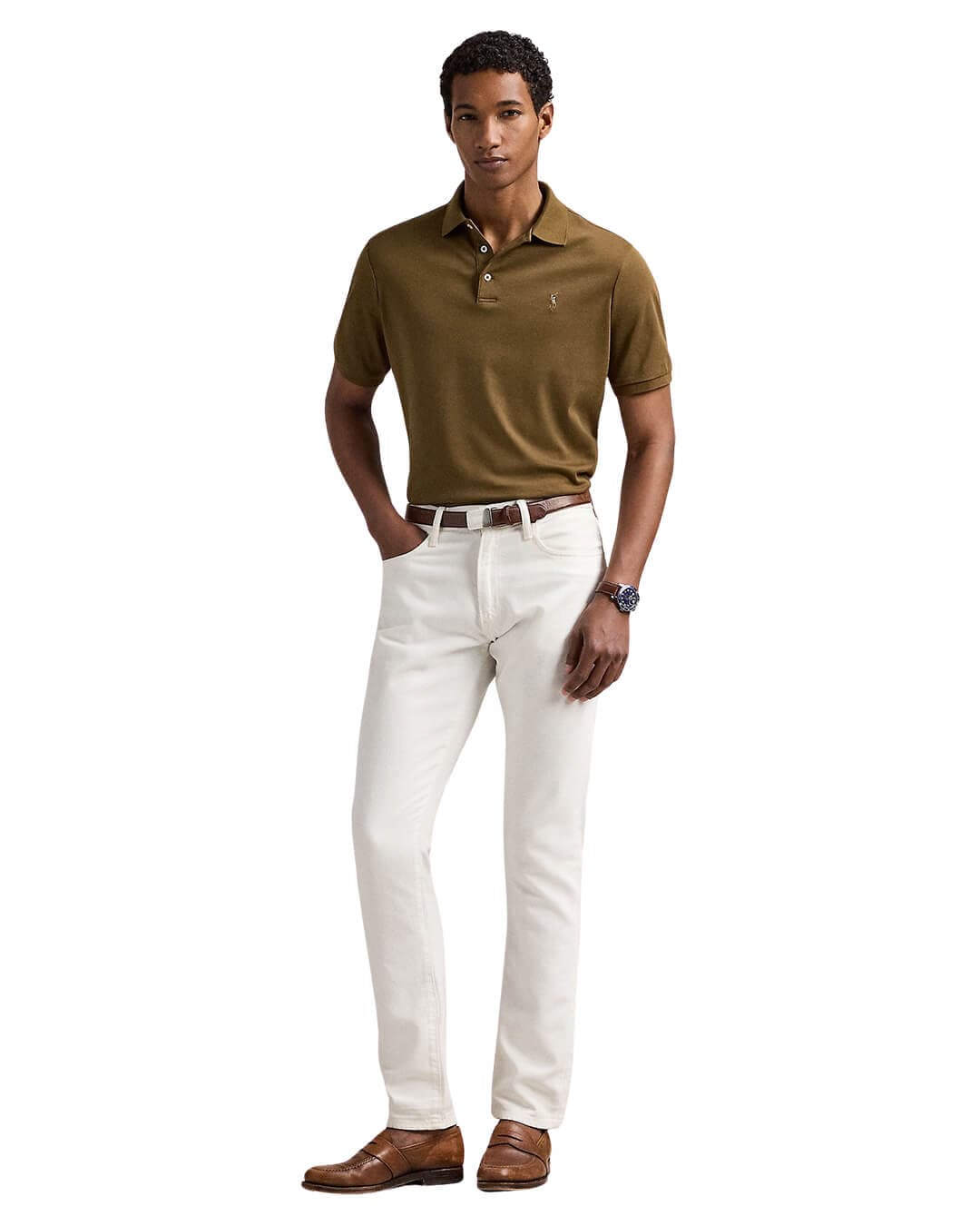 Polo Ralph Lauren Polo Shirts CUSTOM SF SOFT COTTON POLO SHIRT BROWN