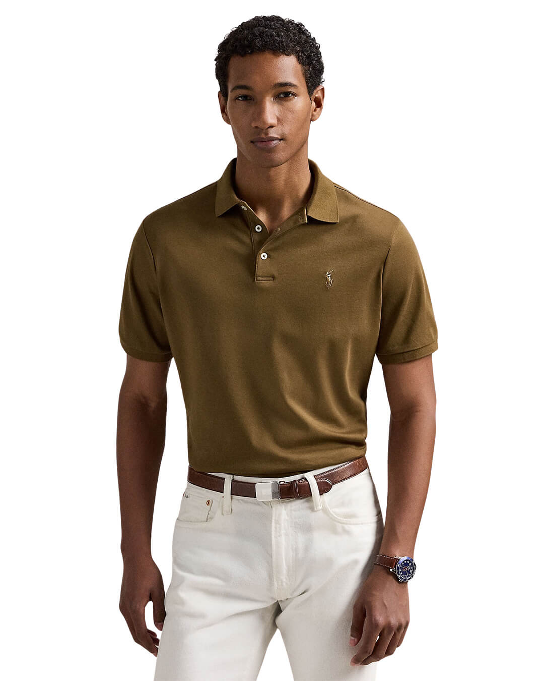 Polo Ralph Lauren Polo Shirts CUSTOM SF SOFT COTTON POLO SHIRT BROWN