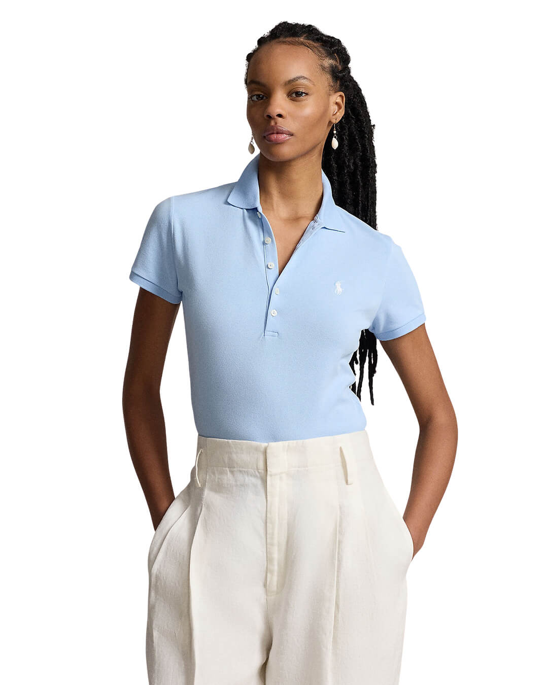 Polo Ralph Lauren Polo Shirts Polo Ralph Blue Lauren Knit Strech Mesh Polo Shirt