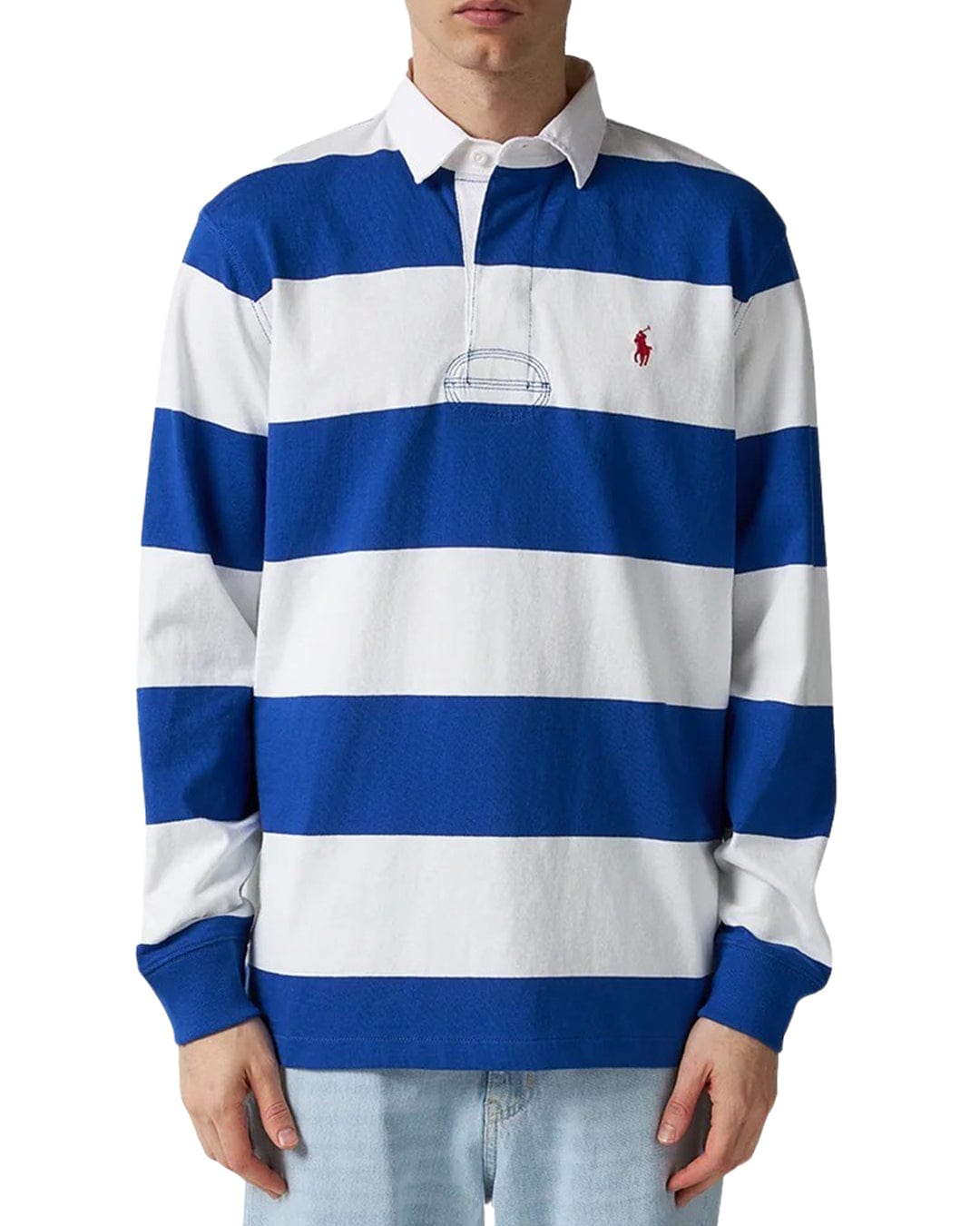 Polo Ralph Lauren Polo Shirts Polo Ralph Lauren Blue And White Striped Rugby Polo Shirt