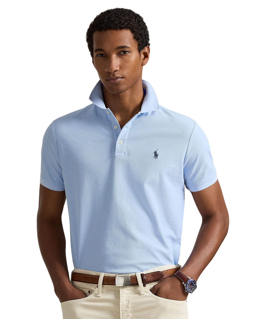 Polo Ralph Lauren Polo Shirts Polo Ralph Lauren Blue  Custom Slim  Polo Shirt