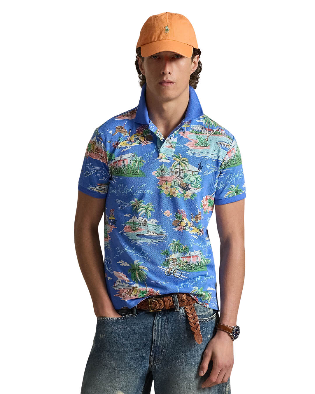 Polo Ralph Lauren Polo Shirts Polo Ralph Lauren Blue  Print Polo Shirt