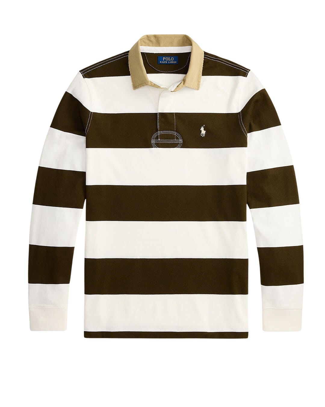 Polo Ralph Lauren Polo Shirts Polo Ralph Lauren Brown Classic Fit Khaki Collar Rugby Polo Shirt