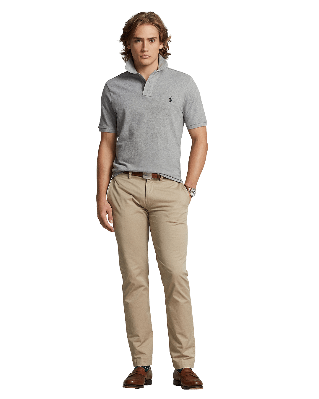 Polo Ralph Lauren Polo Shirts Polo Ralph Lauren Grey Iconic Mesh Polo Shirt
