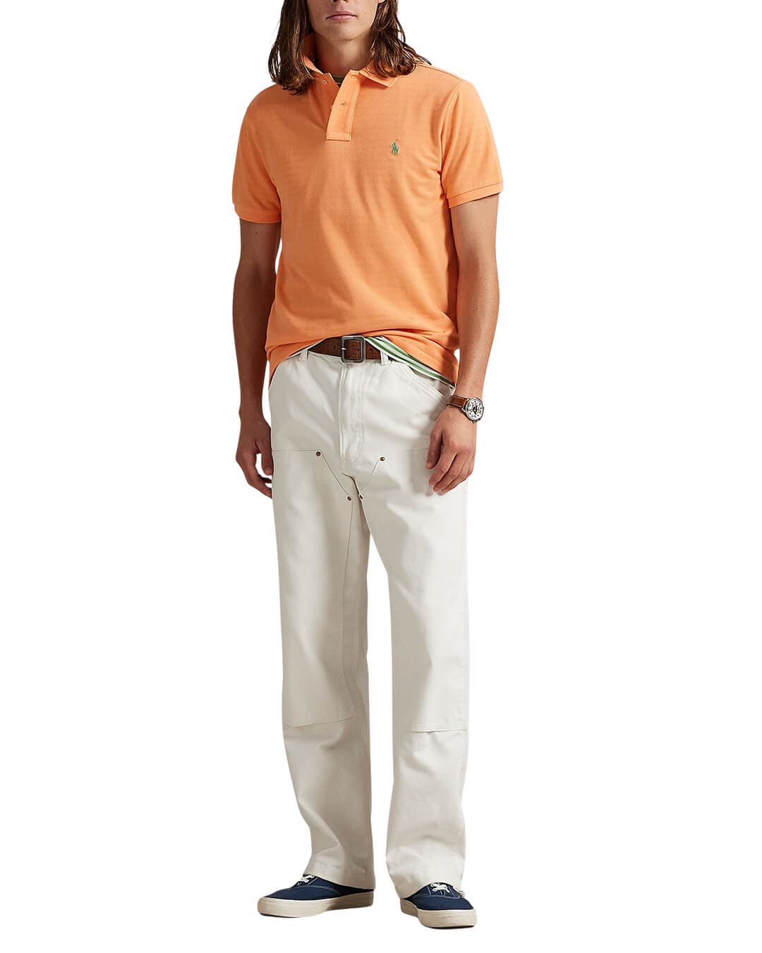Polo Ralph Lauren Polo Shirts Polo Ralph Lauren Orange The Iconic Mesh  Polo Shirt