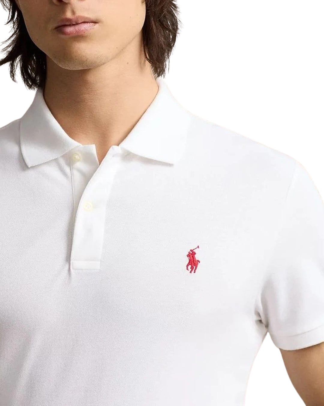 Polo Ralph Lauren Polo Shirts Polo Ralph Lauren Tailored Fit White Pique Polo Shirt