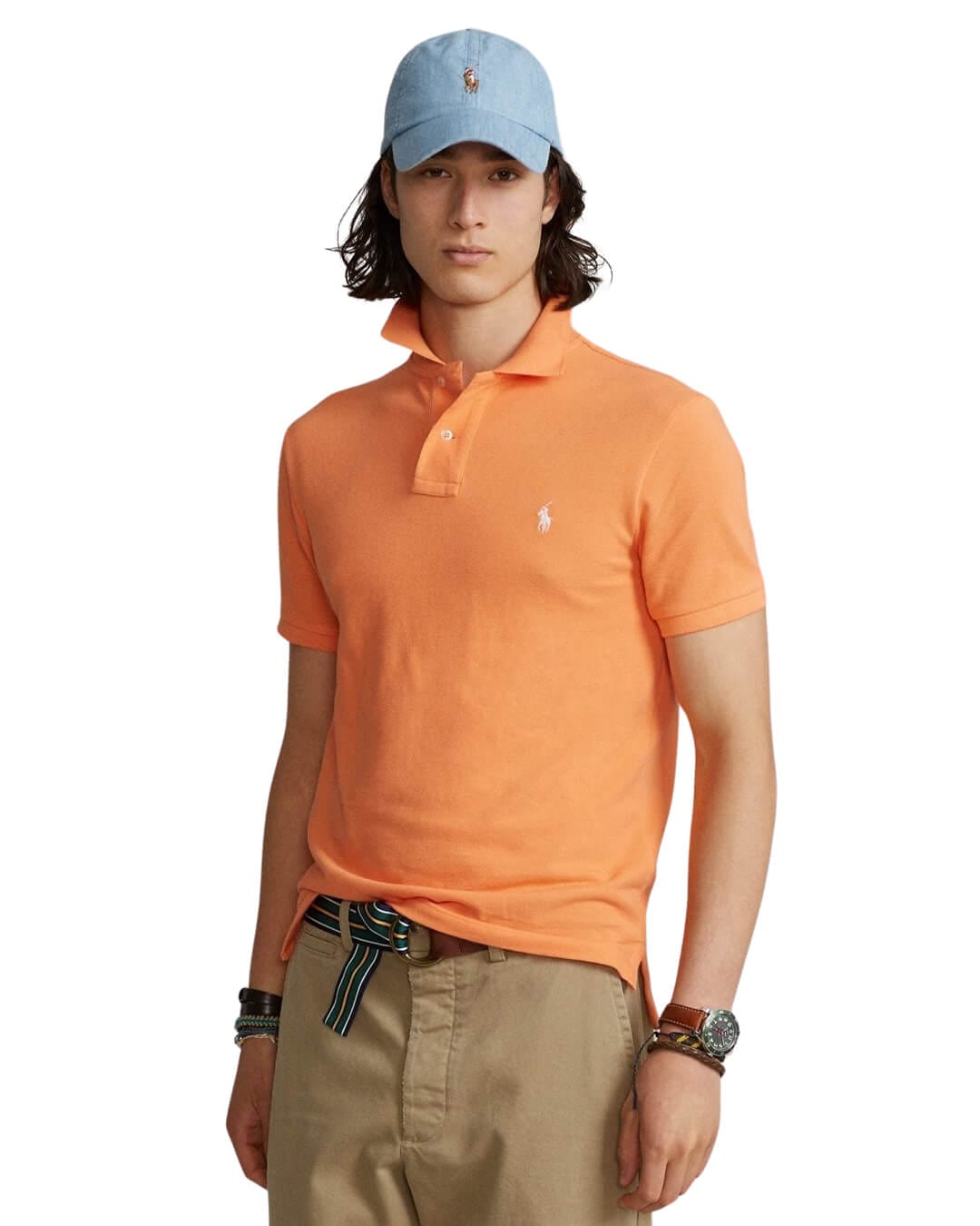 Polo Ralph Lauren Polo Shirts SSKCSLIM1 SS KNIT Orange SS24 710795080027