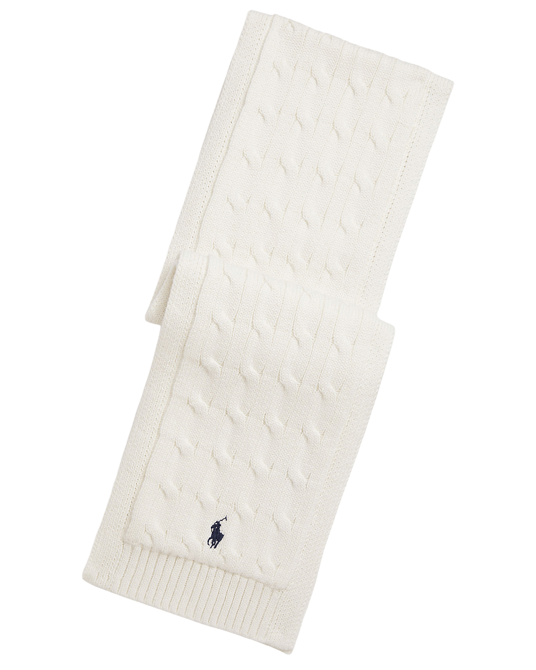 Polo Ralph Lauren Scarves Polo Ralph Lauren Cream Cable-Knit Cotton Scarf