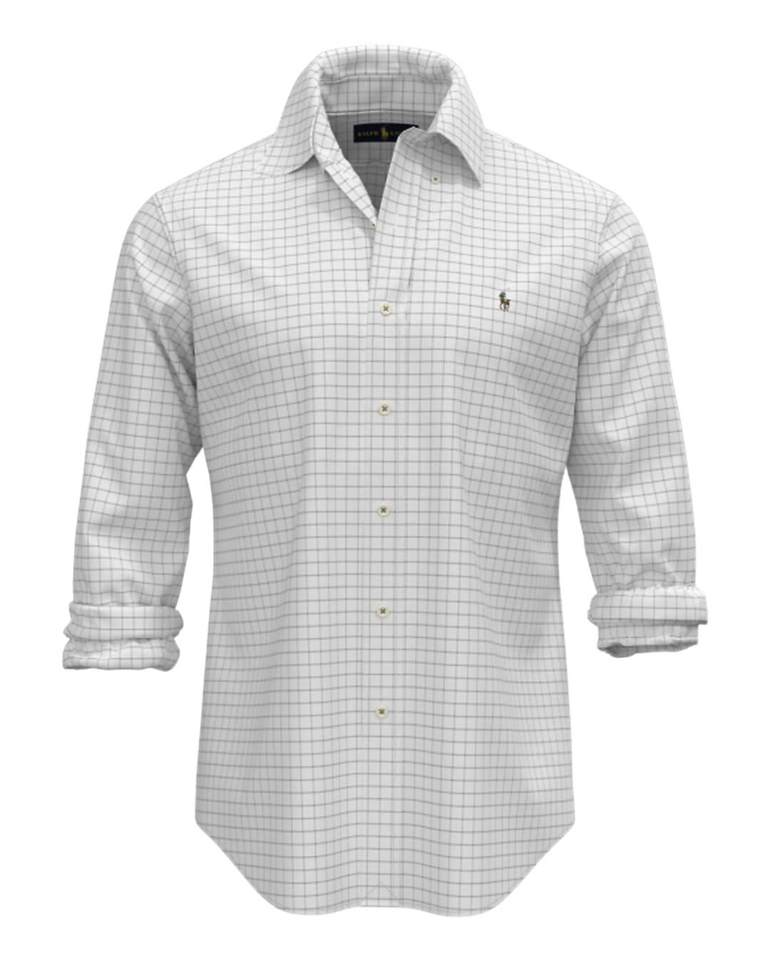 Polo Ralph Lauren Shirts CUBDPPCS-LONG SLEEVE-SPORT SHIRT 5308B GREY/WHITEAW23