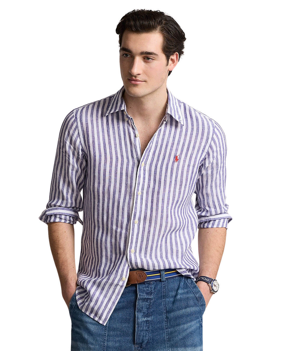 Polo Ralph Lauren Shirts Custom Fit Striped Linen Shirt