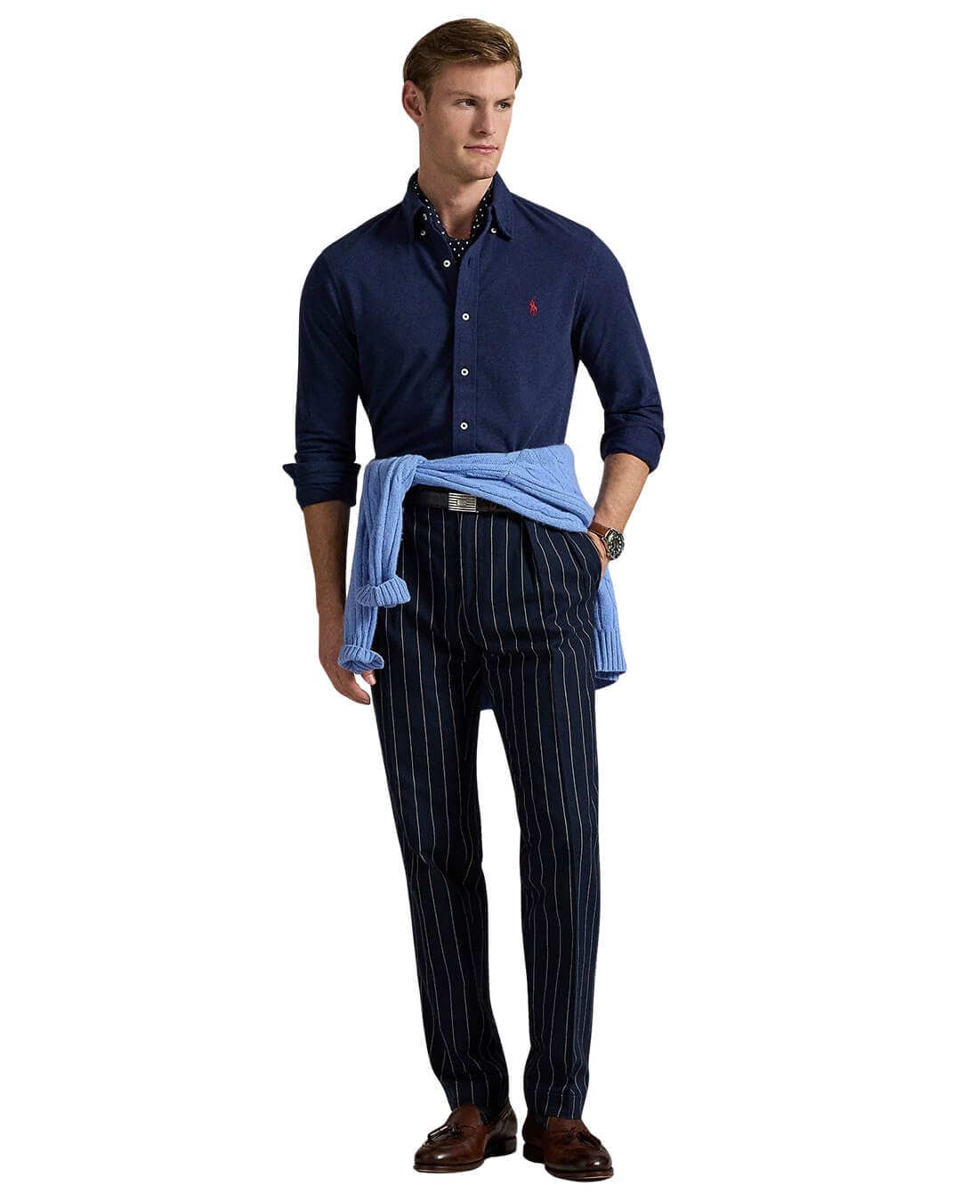 Polo Ralph Lauren Shirts FEATHERWEIGHT LS MESH SHIRT NAVY