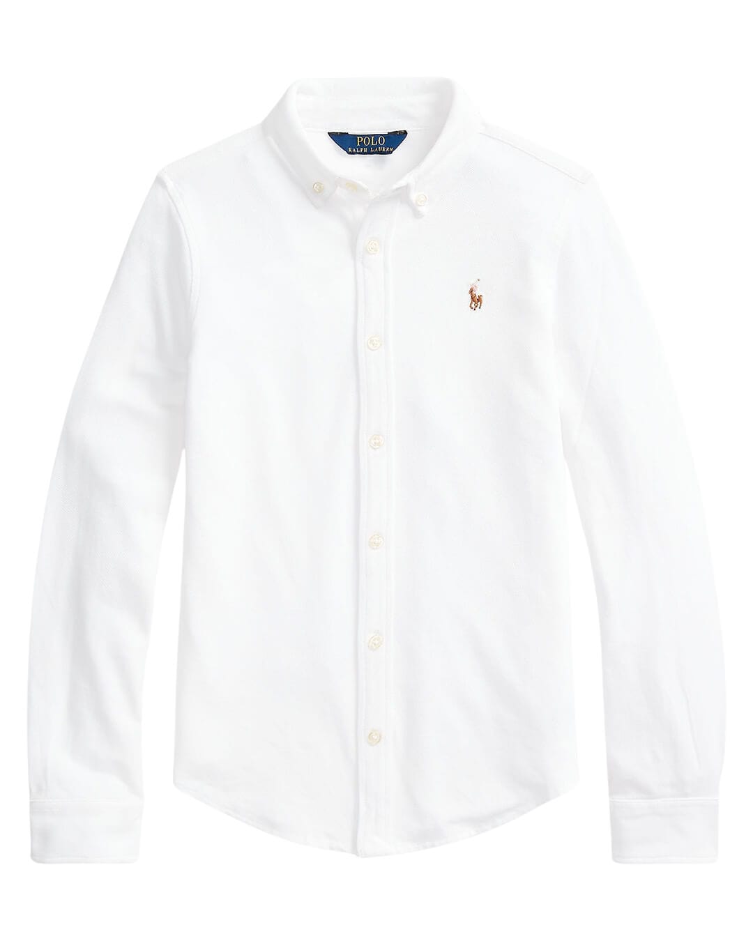 Polo Ralph Lauren Shirts KNIT OXFORD BUTTON FRONT SHIRT WHITE 313901132002 AW24