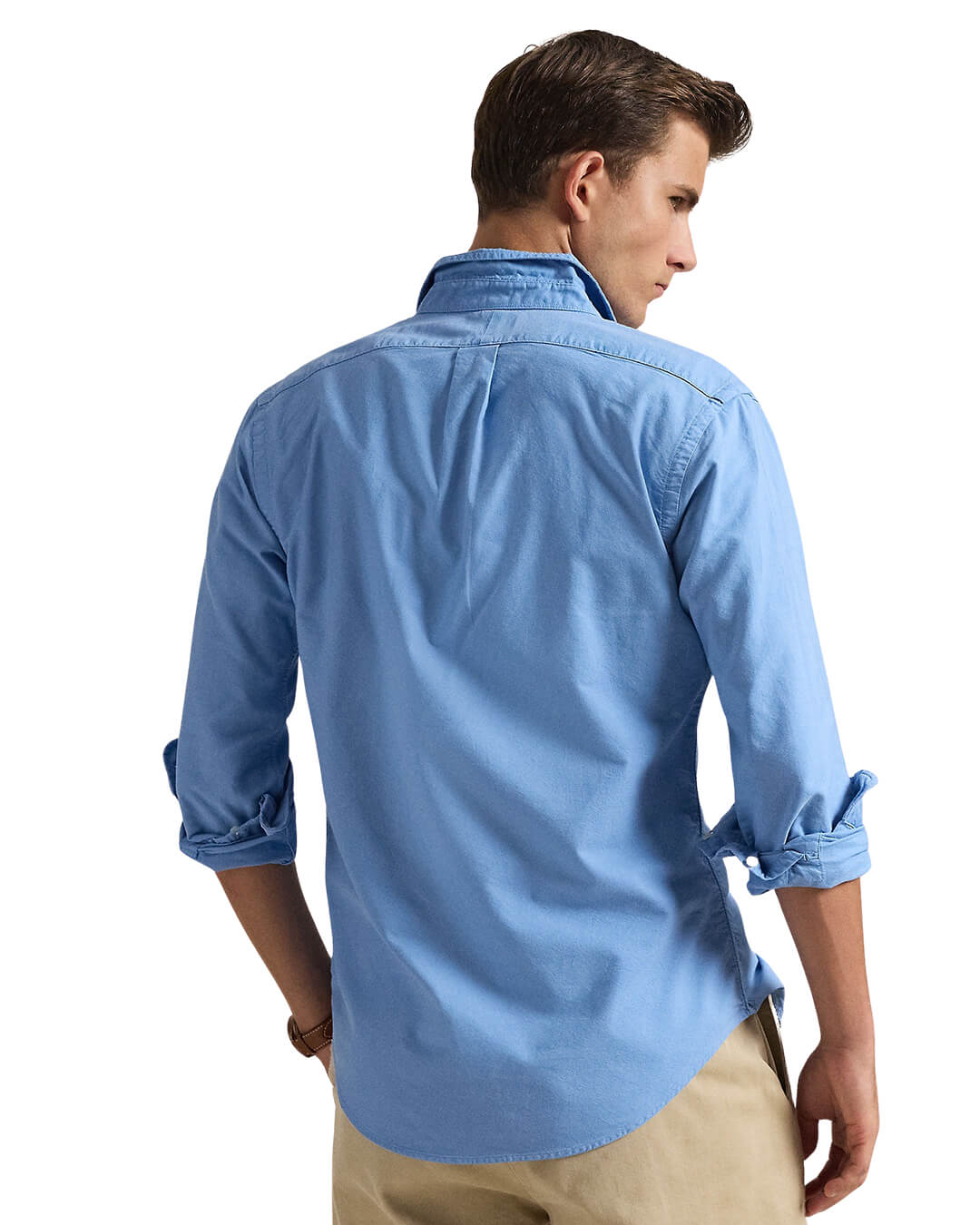 Polo Ralph Lauren Shirts Polo Ralph Blue Lauren Slim Fit Garment-Dyed Oxford  Shirt