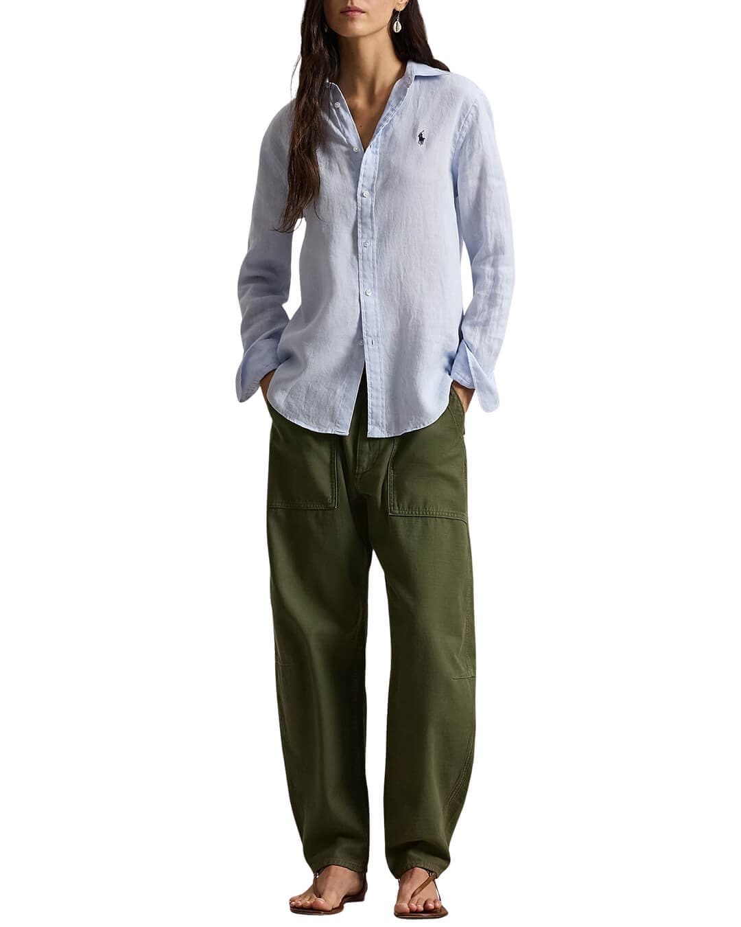 Polo Ralph Lauren Shirts Polo Ralph Lauren Blue Classic Fit Ls Linen Shirt