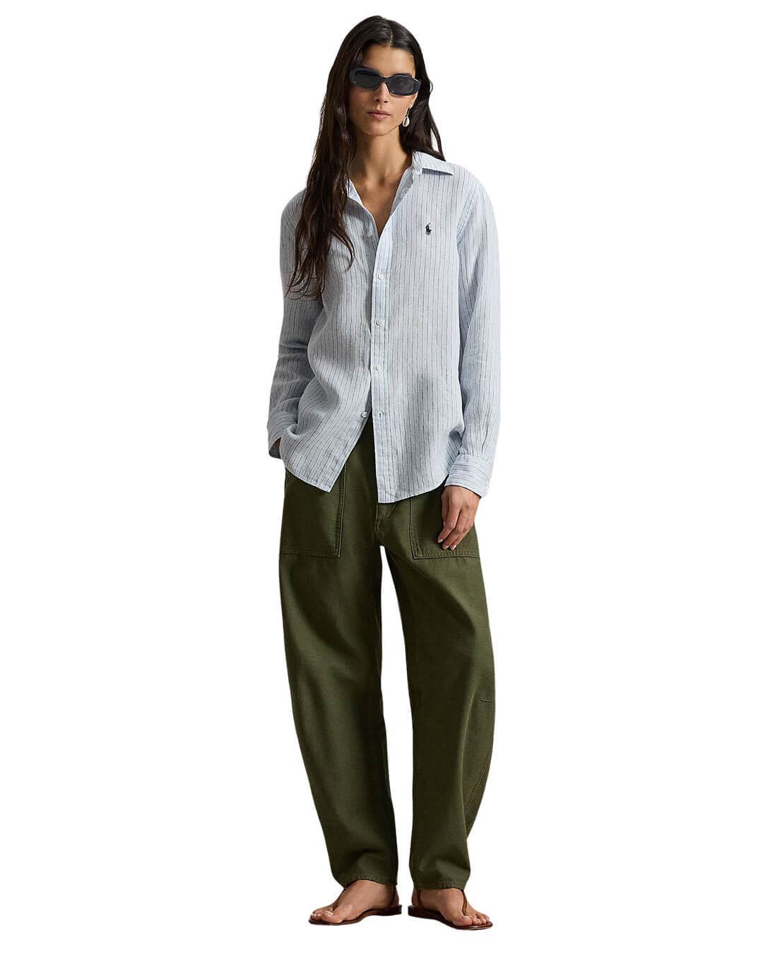 Polo Ralph Lauren Shirts Polo Ralph Lauren Blue Classic Fit Striped Linen Shirt